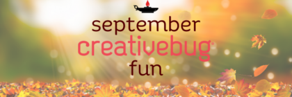 Leaves falling with the words September Creativebug Fun
